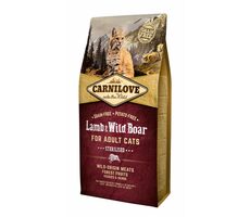 Carnilove Cat Grain Lamb&amp;Wild Boar Adult Sterilised 6kg / Granule pre mačky / pre kastrované mačky