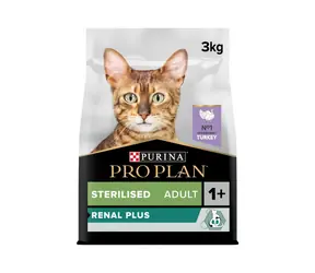 PURINA Pro Plan Cat Renal PLUS Sterilised morka 3kg / Granule pre mačky / pre kastrované mačky od 1 roka