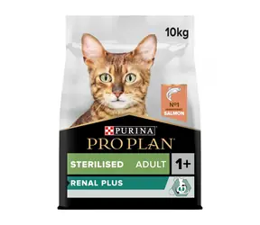 PURINA Pro Plan Cat Renal PLUS Sterilised losos 10kg / Granule pre mačky / pre kastrované mačky od 1 roka