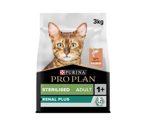 PURINA Pro Plan Cat Renal PLUS Sterilised losos 3kg / Granule pre mačky / pre kastrované mačky od 1 roka