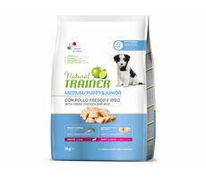 Trainer Natural Medium Puppy&amp;Jun čerstvé kura 3kg / Kompletné krmivo pre šteňatá a mladé psy stredných plemien