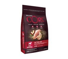 Wellness Core Dog Active Life All Breeds kura a morka 10kg / Krmivo pre vysoko výkonné psy ktorí trávia veľa času vonku