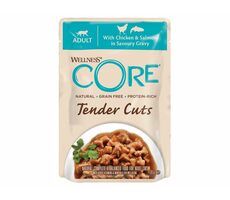 Wellness Core Cat Tender kura a losos v omáčke Kapsička 85g