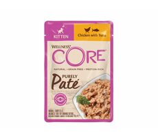 Wellness Core Cat Paté Kitten kura a tuniak Kapsička 85g