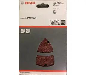 BOSCH 2608607407 / Sada brúsnych papierov pre Delta brúsky 102 x 62 93 mm / Zrnitosť 40 / 10ks