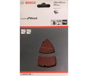BOSCH 2608607409 / Sada brúsnych papierov pre Delta brúsky 102 x 62 93 mm / Zrnitosť 120 / 10ks