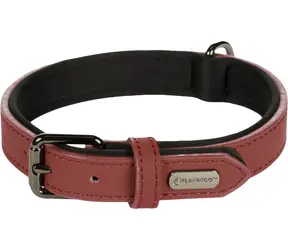 Flamingo Binti Kožený obojok s neoprénom červená S/M