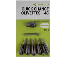 KORUM Rýchlovýmenná záťaž Quick Change Olivettes 4g 6ks