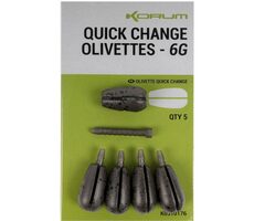 KORUM Rýchlovýmenná záťaž Quick Change Olivettes 6g 5ks