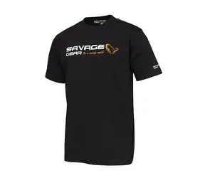 Savage Gear Tričko Signature Logo T-Shirt Black Ink S