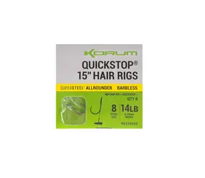 KORUM Nadväzec Big Fish Hair Rigs W/Quickstops 10cm Veľkosť 10 8ks