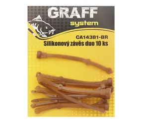 Graff Silikónový záves duo 10ks Hnedý