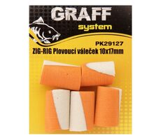 Graff Zig-Rig Plávajúci valček 10x17mm Biela/Ornažová 5ks