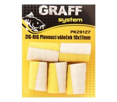 Graff Zig-Rig Plávajúci valček 10x17mm Biela/Žltá 5ks