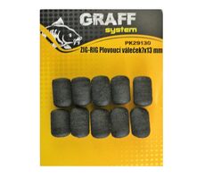 Graff Zig-Rig Plávajúci valček 7x13mm Čierna 10ks