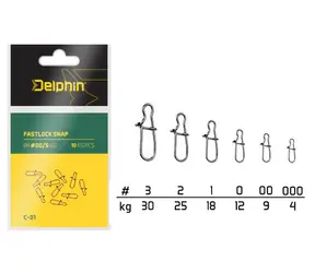 Delphin Karabínka Fastlock Snap C-01 Veľkosť 000 4kg 10ks