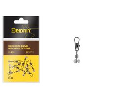 Delphin Karabínka s obratlíkom Inline head swivel with Interlock D-03 Veľkosť S 10ks