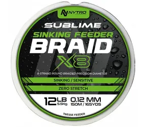Nytro Šnúra Sublime X8 Sinking Feeder Braid 150m 0,10mm 5kg