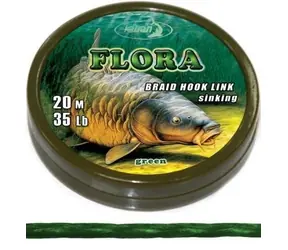Katran Šnúrka Braided Hook Link Flora 20m 25lb 11,4kg