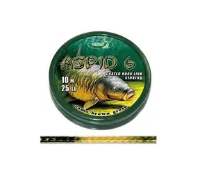Katran Šnúrka Coated Braided Hook Link Aspid 6 10m 25lb 11,4kg
