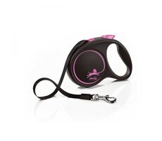Flexi Black Design M 5m/25kg ružová / Vodítko