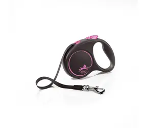 Flexi Black Design S 5m/15kg ružová / Vodítko