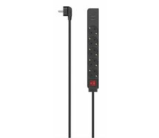 HAMA Predlžovací kábel s vypínačom 1.4 m čierna / 5x Schuko &amp; 2x USB-A