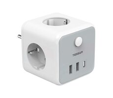Tessan TS-301-DE-C biela / Rozbočka do zásuvky / 3x AC / 2x USB-A / 1x USB-C