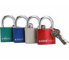 Extol-CRAFT Zámok visiaci liatinový farebný | 63mm | 3 kľúče 