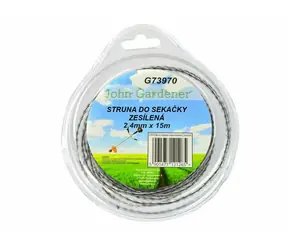 GEKO Struna do kosačky zosilnená 2.4mm 15m / zvlnený profil / nylon 