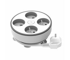 Solight 4z predlžovací prívod 2m biela / 4 zásuvky / max. 2300W