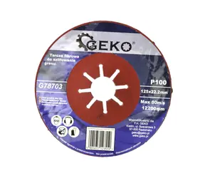 GEKO G78703 / Brúsny vláknový kotúč na kameniny / 125 x 1.8 x 22.2 mm / P100