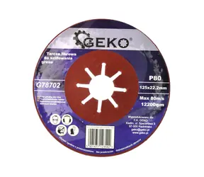 GEKO G78702 / Brúsny vláknový kotúč na kameniny / 125 x 1.8 x 22.2 mm / P80