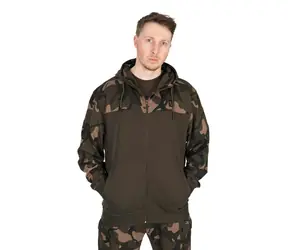 FOX Mikina LW Kaki/Camo Split Zip Hoody M