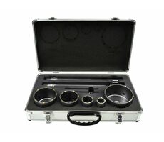 GEKO Sada vykružovacích vrtákov do muriva 9ks / 30 | 40 | 65 | 80 | 100mm / SDS PLUS/ SDS MAX / stopka 300mm