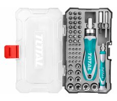 TOTAL-TOOLS Industrial TACSD30556 / Skrutkovač račňový a hodinársky s orechmi a hrotmi sada 55ks