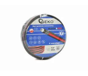 GEKO Záhradná hadica vystužená BLACK&RED 1/2" 50m na vodu 4-vrstvová 