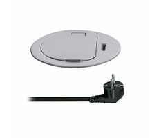 Solight 1z + USB-C 20W PD vstavaná zásuvka strieborná / 2m