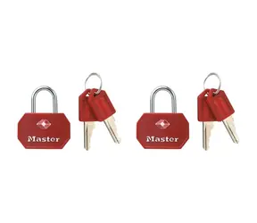 Master Lock 4681EURTBLR Set 2 ks visiacich zámkov TSA - červený