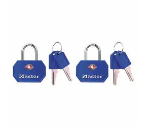 Master Lock 4681EURTBLR Set 2 ks visiacich zámkov TSA - modrý