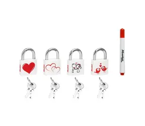 Master Lock 3430EURDLOV-CLP SET Visiaci zámok z pevného kovu (1balenie, 6ks)