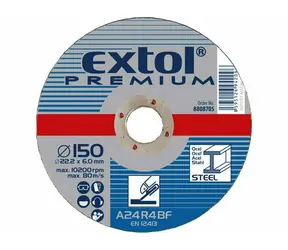 Extol- Premium Kotúč brúsny na oceľ 150x6.0x22.2mm 