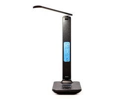 Huslog Stolná LED lampička s displejom a bezdrôtovou nabíjačkou čierna / 3000 - 6500 K / 400lm / LCD / 3 farby svetla