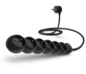 Connect IT CES-1015-BK Predlžovací kábel 230V čierna / 5m / 6 zásuviek / vypínač 
