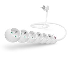Connect IT CES-1015-WH Predlžovací kábel 230V biela / 5m / 6 zásuviek / vypínač 