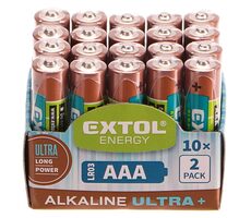 Extol- Energy Batérie alkalické ULTRA+ 1.5V AAA (LR03) 20ks