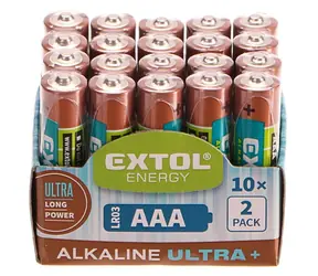 Extol- Energy Batérie alkalické ULTRA+ 1.5V AAA (LR03) 20ks