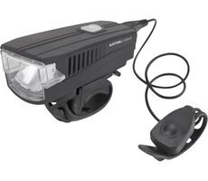 Extol-LIGHT Svetlo biele na bicykel 350lm / USB nabíjanie / klaksón / 5W LED 