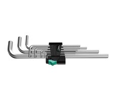 Wera 950/9 Hex- PLUS 2 / Sada zástrčných kľúčov / metrická / chrómovaná / 9 dielny