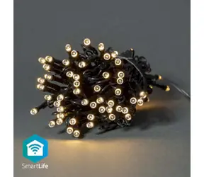 Nedis Vianočné Osvetlenie SmartLife / Reťaz / Wi-Fi / Teplá biela / 50 LED's / 5.00 m / Android & iOS